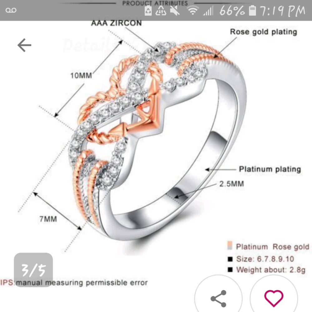 Infinity heart ring - Picture 3 of 6
